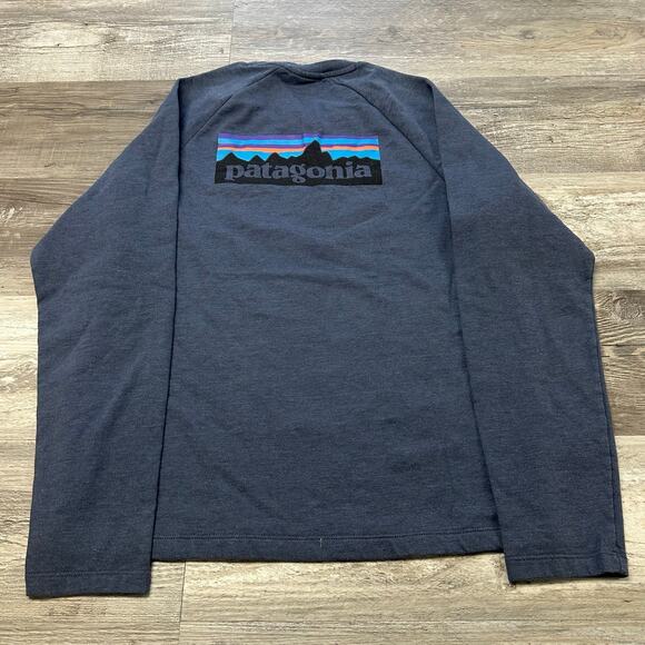 Patagonia Blue Mens M P-6 Logo Organic Cotton Lightweight Crewneck Sweatshirt - Picture 4 of 10